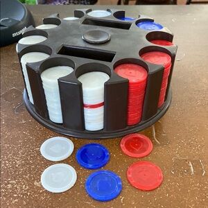 Poker Chips & Carousel Holder Set vintage game night retro